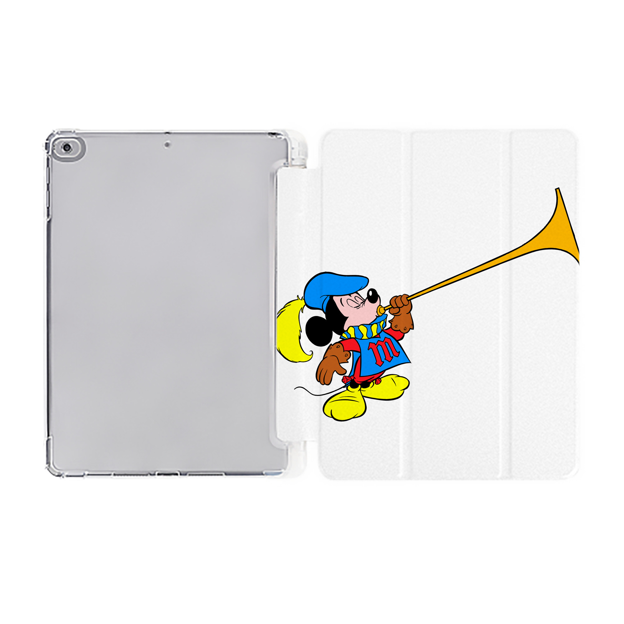 （画像用） ミッキーマウス Mickey Mouse IPad ケース ペン収納付き 三つ折りスタンド PUレザー×シリコン 対応機種9.5/10.5/10.9インチ